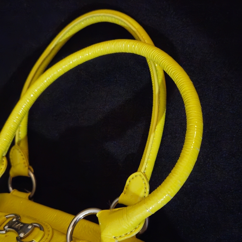 Michael Kors Mustard Yellow Patent Leather Satchel Bag - Picture 10 of 15